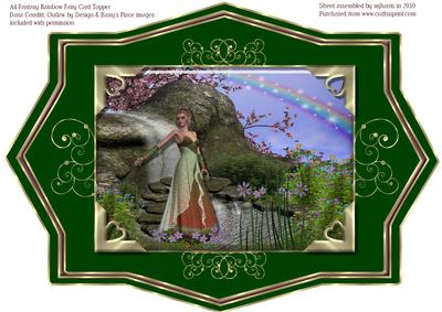 A4 Fantasy Rainbow Fairy Card Topper