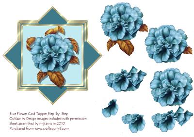 Blue Flower Step-by-step Card Topper
