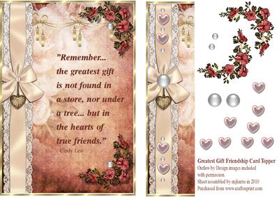 Greatest Gift Friendship Card Topper