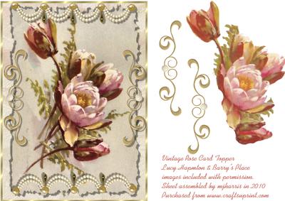 Vintage Rose Card Topper