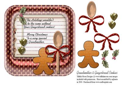 Grandmother & Gingerbread Cookies Card Topper