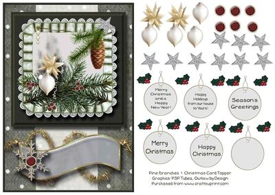 Pine Branches & Christmas Card Topper 1