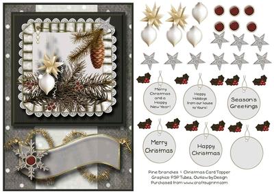 Pine Branches & Christmas Card Topper 2