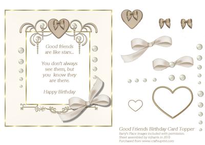 Good Friends Birthday Card Topper