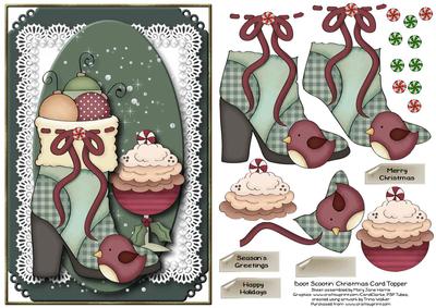 Boot Scootin' Christmas Card Topper