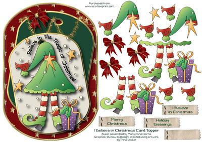 I Believe in Christmas Card Topper