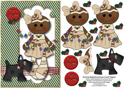 Scottie Dog Christmas Card Topper