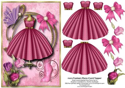 1950's Fashion Plate Card Topper 1