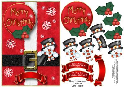 Cheery Snowman Christmas Card Topper