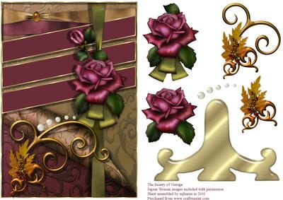 The Beauty of Vintage Card Topper & Stand