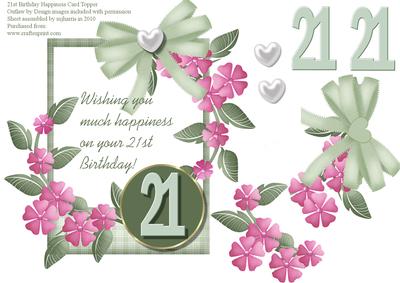 21st Birthday Happiness Card Topper