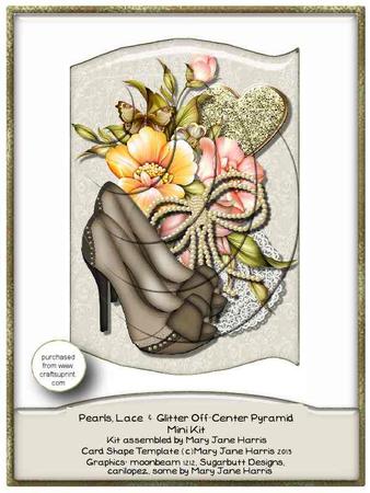 Pearls, Lace & Glitter Off-center Pyramid Mini Kit