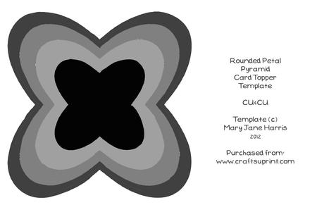Rounded Petal Pyramid Card Topper Template - Cu4cu