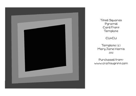 Tilted Squares Pyramid Card Front Template - Cu4cu