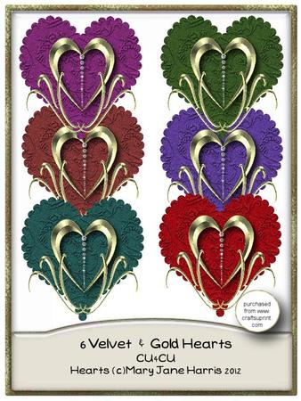 Velvet & Gold Hearts - Cu4cu