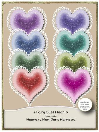8 Fairy Dust Hearts - Cu4cu