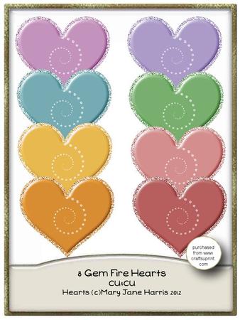 8 Gem Fire Hearts - Cu4cu