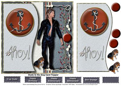 Dude & His Dog Card Topper 1