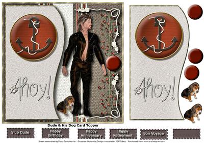 Dude & His Dog Card Topper 2