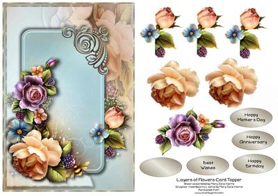 Layers of Flowers Card Topper 1