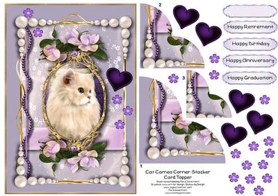 Cat Cameo Corner Stacker Card Topper 1