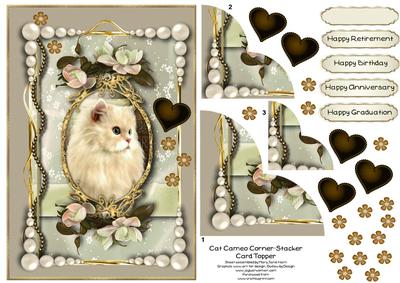Cat Cameo Corner Stacker Card Topper 2