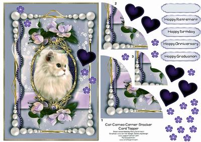 Cat Cameo Corner Stacker Card Topper 3