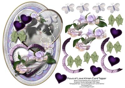 Paws of Love Kitten Card Topper 1