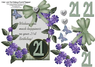 Her 21st Birthday Card Topper