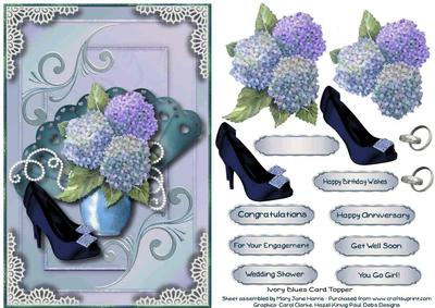Ivory Blues Card Topper