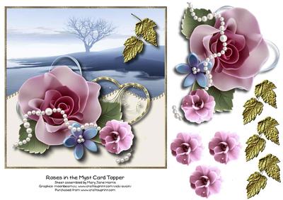 Roses in the Myst Card Topper 1