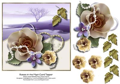 Roses in the Myst Card Topper 2