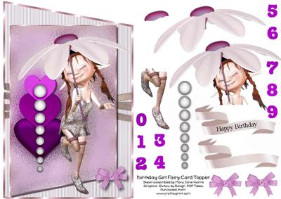 Birthday Girl Fairy Card Topper 1