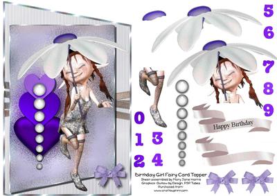 Birthday Girl Fairy Card Topper 3
