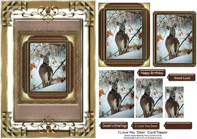I Love You "deer" Card Topper