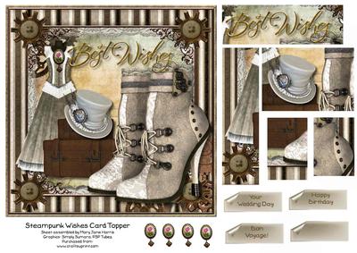 Steampunk Wishes Card Topper 1