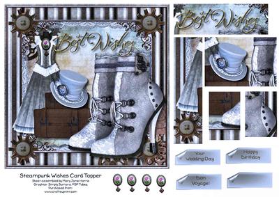 Steampunk Wishes Card Topper 2