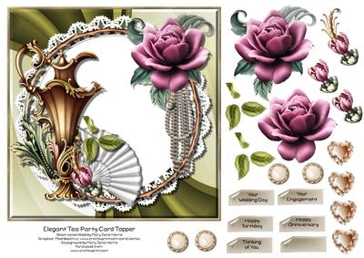 Elegant Tea Party Card Topper 1