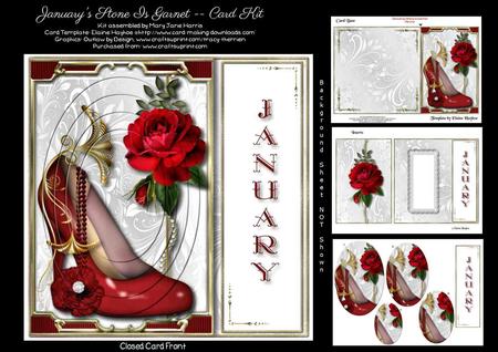 January's Stone is Garnet - Card Kit