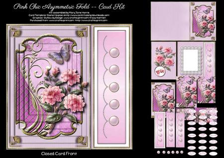 Pink Chic Asymmetric Fold Card Kit