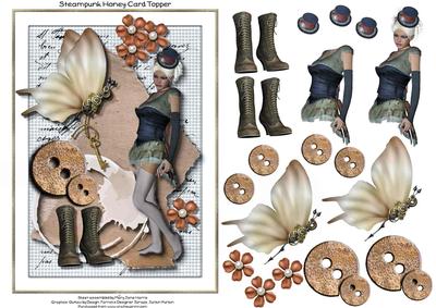 Steampunk Honey Card Topper 1