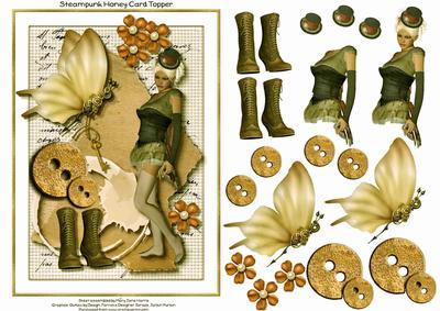 Steampunk Honey Card Topper 2