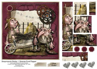Steampunk Sticks & Stones Card Topper