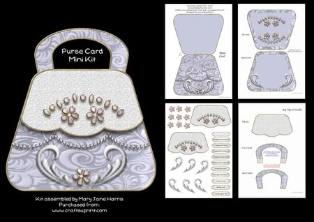 Lavender Swirl Purse Card Mini Kit