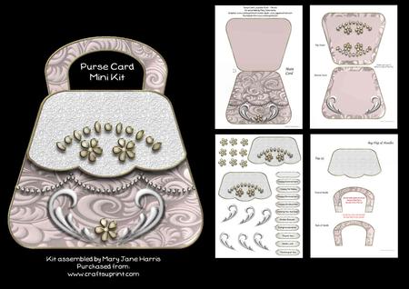 Pink Swirl Purse Card Mini Kit