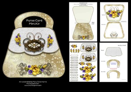 Gold Flowers Purse Mini Kit