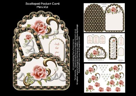 Scalloped Peach Rose Pocket Mini Kit