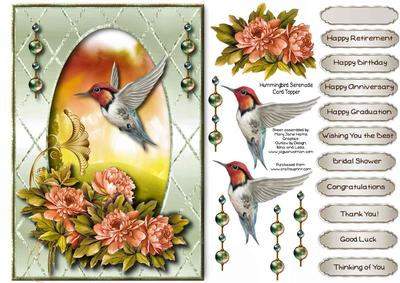 Hummingbird Serenade Card Topper 1
