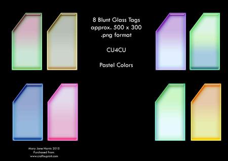 8 Blunt Glass Sentiment Tags - Cu4cu