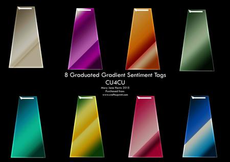 8 Graduated Gradient Sentiment Tags - Cu4cu